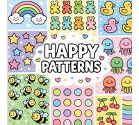 Happy Patterns: A Cute & Cozy Coloring Book for Teens and Adults - 53 Unique Kawaii Designs