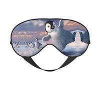 Happy Penguin - Máscara de ojos de doble cara con estampado de pingüino, opaca para dormir, cómoda máscara de ojos para dormir para todas las ocasiones