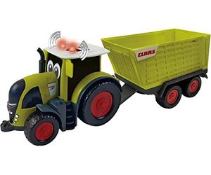 Happy People L&S 34541 Claas Kids Axion 870 Tractor + Remolque Cargos 750 - con luz y Sonido