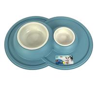 Happy pet Mad about pets voerbak drinkbak volcano dubbel lichtblauw