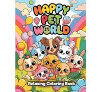 Happy Pet World: Cute Animal Coloring Book for Adults & Kids - Adorable Pets, Playful Scenes, Cozy Homes, Wholesome Animal Friends, Fun Pet Adventures, Charming Line Art for Relaxation & Joy