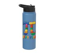 Happy Pi Day Pi Symbol Pi Brick Pi Blocks Kids Brick Builder Stainless Steel Insulated Water Bottle