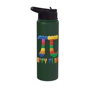 Happy Pi Day Pi Symbol Pi Brick Pi Blocks Kids Brick Builder Stainless Steel Insulated Water Bottle