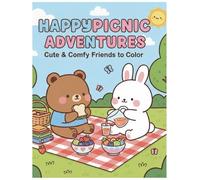 Happy picnic adventure: Cute & Comfy Friends to Color
