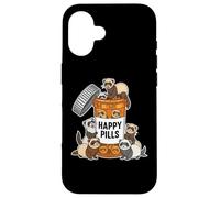 Happy Pills Ferret Lover Funny Pet Dueño Felicidad Alegría Lindo Carcasa para iPhone 16