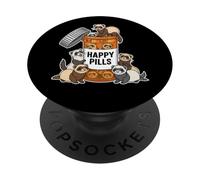 Happy Pills Ferret Lover Funny Pet Dueño Felicidad Alegría Lindo PopSockets PopGrip Adhesivo
