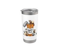 Happy Pills Ferret Lover Funny Pet Dueño Felicidad Alegría Lindo Vaso térmico de acero inoxidable de doble pared