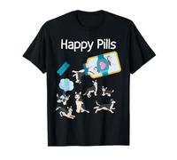 Happy Pills Husky Perros Lindo Husky Amantes Fresco Camiseta