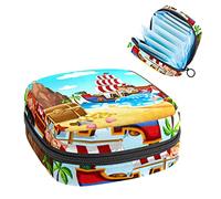 Happy Pirate Period - Bolsa de almacenamiento portátil para servilletas sanitarias, Varios colores, 4.7x6.6x6.6 in/12x17x17 cm