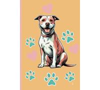 "Happy Pitbull Notebook - 120-Page Paperback Journal with Paw Prints and Hearts: Perfect for Dog Lovers"