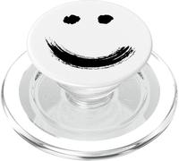 Happy Pleased Face - Minimal Black Drawing PopSockets PopGrip para MagSafe