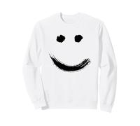 Happy Pleased Face - Minimal Black Drawing Sudadera