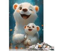 Happy Polar Bear Family Rompecabezas Imposible,desafío para Adultos Juego Educativo 1000 Piezas Obra De Arte De Juego De para Adultos Y Niños A Partir De 12 Años 1000pcs (75x50cm)