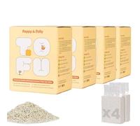 Happy & Polly Arena para Gatos de Tofu - Acumulación rápida, desechable, Ultra Absorbente, bajo Seguimiento, materias primas 100% Naturales con carbón de Coco - 10 kg