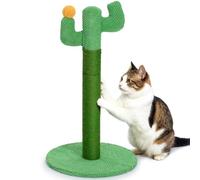 Happy & Polly Rascador para Gatos Cactus 60 cm - Poste en Cuerda de Yute Natural con Base Estable para Gatitos y Adultos en Interiores - Verde
