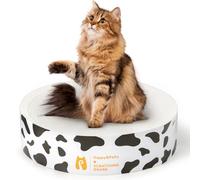 Happy&Polly Rascador para Gatos - Redondo Rascadoras de Cartón Cama para Gatos Reversible - Protector de Muebles Sofa Rascador Corrugado Anti Arañazos - Blanco