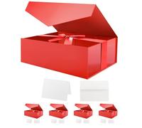 HAPPY POTATO 6 cajas de regalo grandes de San Valentín con cinta de 11.5 x 8.1 x 3.8 pulgadas, cajas de regalo rojas con tapas, cajas de propuesta de dama de honor, cajas de regalo magnéticas para