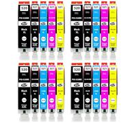 Happy Printer 20 XL Cartuchos Compatible con Canon PGI-520 / CLI-521 para Pixma IP3600 IP4600 IP4700 MP540 MP550 MP560 MP620 MP630 MP640 MX860 MX870