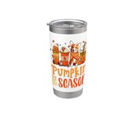 Happy Pumpkin Spice Season Coffee Latte Fall Autumn Season Vaso térmico de acero inoxidable de doble pared