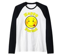 Happy Purim Tongue out Camiseta Manga Raglan