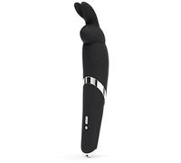 Happy Rabbit Silicone Wand Vibrator, Waterproof Rechargeable 30 Function- Black, 400 Gramos