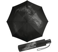 happy rain Paraguas con estampado automático negro - caballo, Taschenschirm, Equestrian