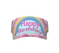 Happy Rainbow Birthday Ajustable Hombres Mujeres Ligero Plegable Enfriamiento Vacío Visera Deportiva Sombrero Sombrero para Correr, Tenis, Golf