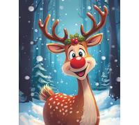 Happy Reindeer Christmas Journal - Holiday Notebook for Kids & Adults: A Cute Cartoon Reindeer Notebook for Christmas Notes, Lists & Reflections