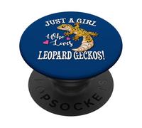 Happy Reptile Just A Girl Who Loves Leopard Geckos Lover PopSockets PopGrip Adhesivo