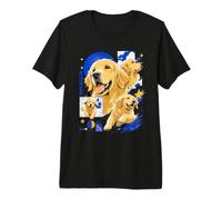 Happy Retriever Dog Urban Kawaii Estilo cómic Camiseta Premium