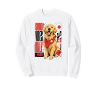 Happy Retriever Good Vibes Only Japanese Streetwear Sudadera