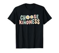 Happy Retro Choose Kindness, Linda Flor de Margarita, positividad Camiseta