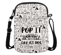 Happy RV Camp Gift Van Camping Lover Gift Pop It Like It's Hot Camper Van Travel Crossbody Bag, Pop It Cr Eu, 5.91 Inches ×8.27 Inches