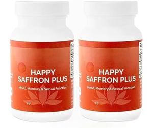 Happy Saffron Plus, Apoyo a la Salud Ocular, Ayuda a las emociones de mujeres y hombres,2pcs