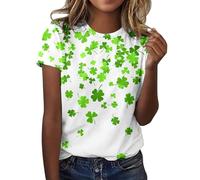 Happy Saint P Day - Camiseta de manga corta para mujer, cuello redondo, diseño de mono, verde, XXL