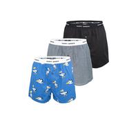 Happy Shorts Calzoncillo boxer azul / gris moteado / negro / blanco XL azul / gris moteado / negro / blanco
