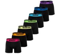 Happy Shorts Calzoncillo boxer 'Monday Sunday' azul / lila / rojo / negro Hombre Happy Shorts M azul / lila / rojo / negro