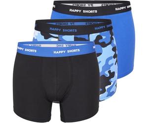 Happy Shorts Pack de 3 calzoncillos tipo bóxer, color azul, Camuflaje Aqua, L