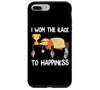 Happy Sloth Quote I Won The Race To Happiness Positivity Carcasa para iPhone 7 Plus/8 Plus
