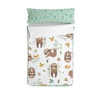 Happy Sloth Saco nórdico Multicolor, 105x200 cm (Cama 105) Sin Relleno, 100% Algodón, Calidad de 150 Hilos