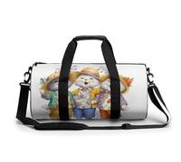 Happy Smiling Cats in Summer Outfits Singing Travel Gym Bag for Women Men Cilíndrica Bolsa de lona deportiva Bolsa de entrenamiento con correa para el hombro