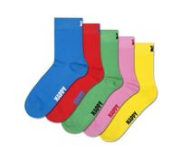 Happy Socks 1/2 calcetines para hombres y mujeres, 5-Pack Solid 1/2 Crew -A, 41-46