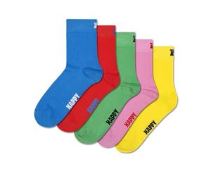 Happy Socks 1/2 calcetines para hombres y mujeres, 5-Pack Solid 1/2 Crew -A, 41-46