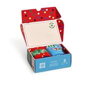Happy Socks 2-Pack Happy Holidays, calcetines de navidad divertidos para hombre y mujer, caja regalo con calcetines estampados de nieve talla 36-40