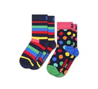 Happy Socks 2-pack Kinder Stripe Socken, Calcetines Bebé Niños, Multicolor, 12-24 Meses Paquete De 2