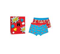 Happy Socks 2-Pack Super Dad Short Boxers Gift Set Boxer Shorts, Azul, Rojo, Medium Men's