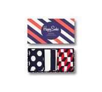 Happy Socks 3-Pack Classic Stripe Box, coloridos y alegres, Calcetines para hombre y mujer, Azul-Blanco-Rojo (36-40)
