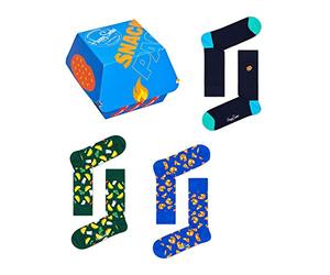 Happy Socks 3-pack Junk Food Gift Set, Calcetines Unisex Adulto, MEHrFARBIg, 36-40 Paquete De 3