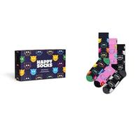 Happy Socks 3-Pack Mixed Cat Socks Gift Set Calcetines, Multicolor, 41-46 (Pack de 3) Unisex Adulto