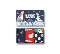 Happy Socks 3-Pack Snowman, calcetines de navidad divertidos para hombre y mujer, caja regalo con calcetines de algodón estampados de muñeco de nieve talla 36-40